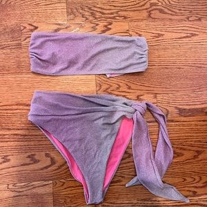 Beach Riot - Kelsey Top and Claire Bottoms In Pink Shine Ombre Large